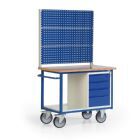 Rotauro Fahrbare Werkbank mit Multiwandaufbau und Arbeitsplatte 1130 x 690 x 35 mm