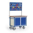 Rotauro Werkbank fahrbar mit Multiwandaufbau 2 x Lochplatte Höhe 950 mm
