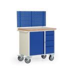 Rotauro Werkbank kurze Halterung mit 1 Lochplatte und Arbeitsplatte 950 x 560 mm