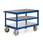 Rotauro Schwerlast Tischwagen Serie R2200 3 Etagen 1200 x 800 mm Polyurethan Bereifung