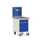 Rotauro Werkstatt Rollcontainer mit Lochplatte und Schublade 550 x 650 x 1250 mm