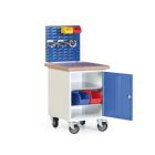 Rotauro Werkstatt Rollcontainer mit Tür und Schlitzplatte 550 x 650 x 1250 mm