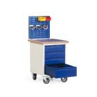 Rotauro Werkstatt Rollcontainer mit Schlitzplatte als Aufbau 550 x 650 x 1250 mm