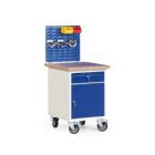 Rotauro Werkstatt Rollcontainer mit Schlitzplatte auf 4 Rollen 550 x 650 x 1250 mm