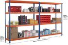 SCHULTE Lagertechnik Weitspannregal Z1 BxTxH 2450x469x2438 mm Grundfeld 4 Spanplatten Fachlast 620 kg