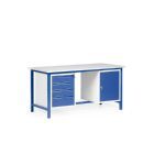 Taurotec Kombiwerkbank 1600 x 800 mm 2 Schränken mit 1 Schrank mit 4 Schubladen