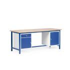 Taurotec Kombiwerkbank 2000 x 800 mm mit 2 Schränken mit Multiplex Holz