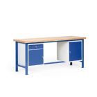 Taurotec Kombiwerkbank L 2000 x T 700 mm 2 Schränken mit Multiplex Holz