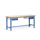 Taurotec Kombiwerkbank 2000 x 700 mm mit 2 Schubladen mit Multiplex Holz