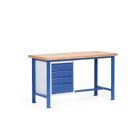 Taurotec Standard Werkbank mit Multiplexholzplatte 4 Schubladen 1500 x 700 mm