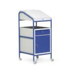 Taurotec Stehpult fahrbar Höhe 1200 mm 1 Schrank mit 1 Tür und 1 Schublade RAL 7035