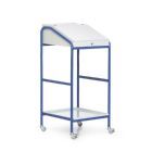 Taurotec Stehpult fahrbar 1 Blechablagen unten RAL 5010 Breite 576 x Höhe 1200 mm