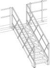 Manorga Treppe für Lagerbühne 38 Grad Lichte Breite 800 mm Gesamtbreite 1000 mm