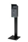 VAR Wandascher EZS1 mit Standfuss schwarz 204 x 204 x 1016 mm