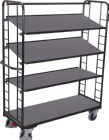 VARIOfit Etagenwagen 4 Holzböden 1805 x 650 x 1855 mm sw 640.202 AG