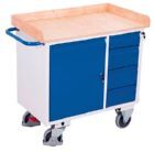 Variofit Werkstattwagen 4 Schubladen und Rand blau lichtgrau 1125x610x1040mm