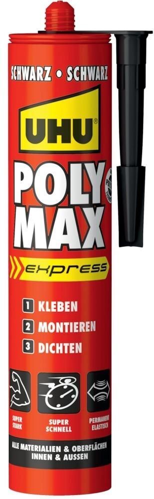 UHU Dichtstoff Klebstoff Poly Max Express schwarz Kartusche mit 425 Gramm Produktbild UHU Dichtstoff Klebstoff Poly Max Express schwarz Kartusche mit 425 Gramm