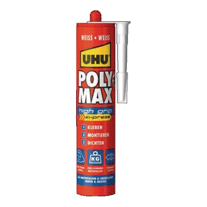 UHU Dichtstoff Klebstoff Poly Max High Grip Express Kartusche mit 425 Gramm UHU Dichtstoff Klebstoff Poly Max High Grip Express Kartusche mit 425 Gramm