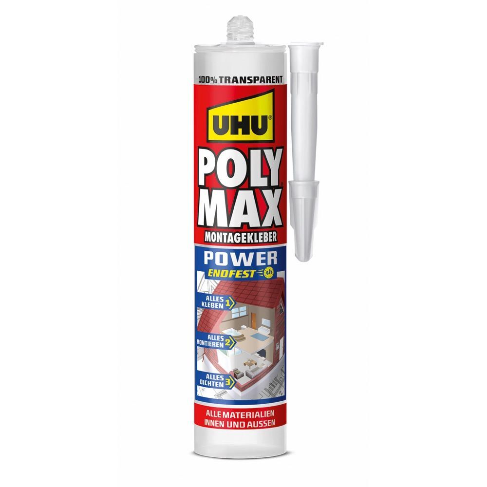 UHU Kleber Poly Max Glasklar Express Kartusche mit 300 Gramm Produktbild UHU Kleber Poly Max Glasklar Express Kartusche mit 300 Gramm