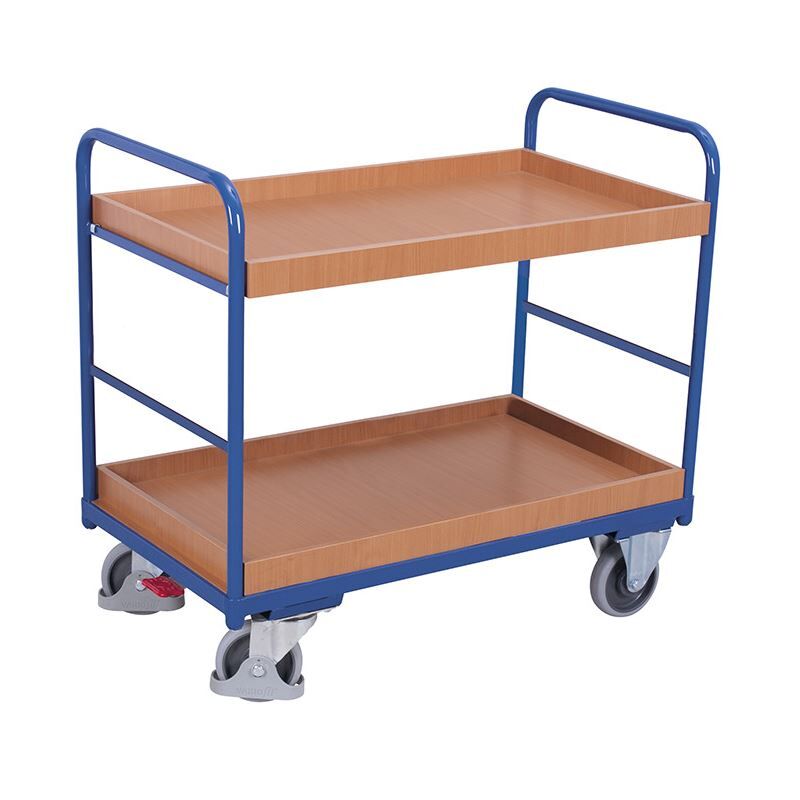 Variofit Etagenwagen niedrig RAL 5010 1260 x 800 x 990 mm Produktbild Variofit Etagenwagen niedrig RAL 5010 1260 x 800 x 990 mm