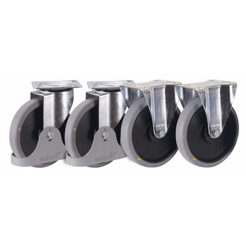 Variofit Elektrisch leitfähige Vollgummiräder ESD Satz Produktbild Variofit Elektrisch leitfähige Vollgummiräder ESD Satz