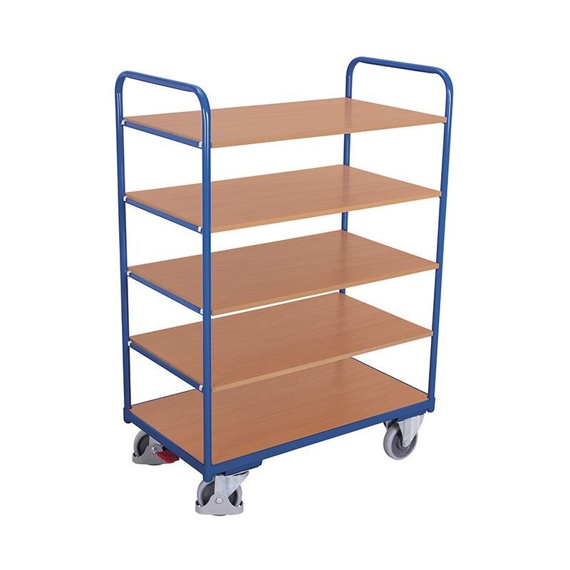 Variofit Etagenwagen hoch enzianblau 910 x 500 x 1530 mm Produktbild Variofit Etagenwagen hoch enzianblau 910 x 500 x 1530 mm