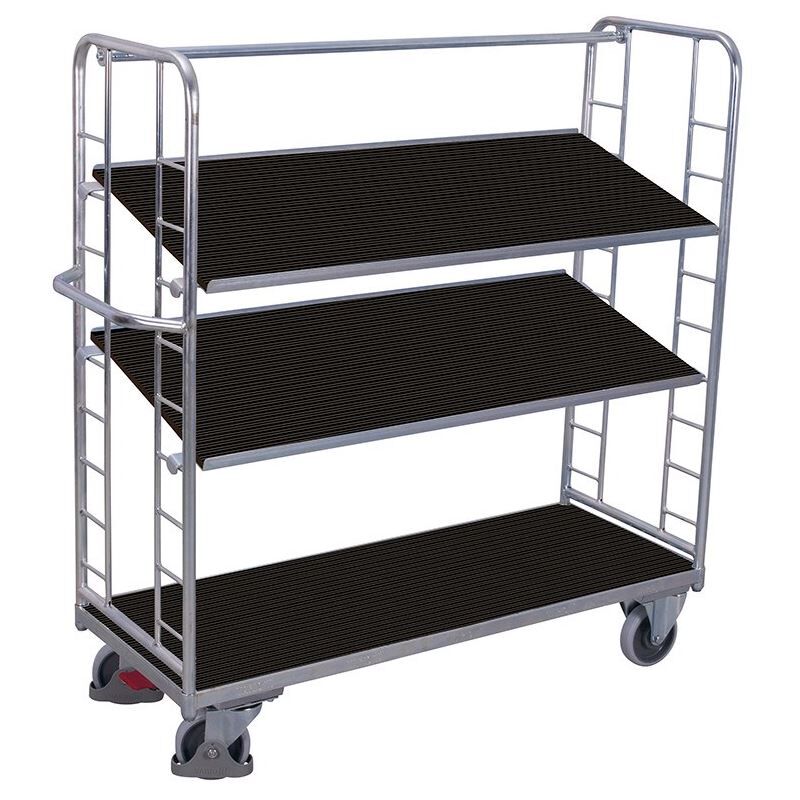 Variofit Etagenwagen 1510x550x1535mm mit 3 Drahtgitterböden verzinkt Produktbild Variofit Etagenwagen 1510x550x1535mm mit 3 Drahtgitterböden verzinkt bild 2