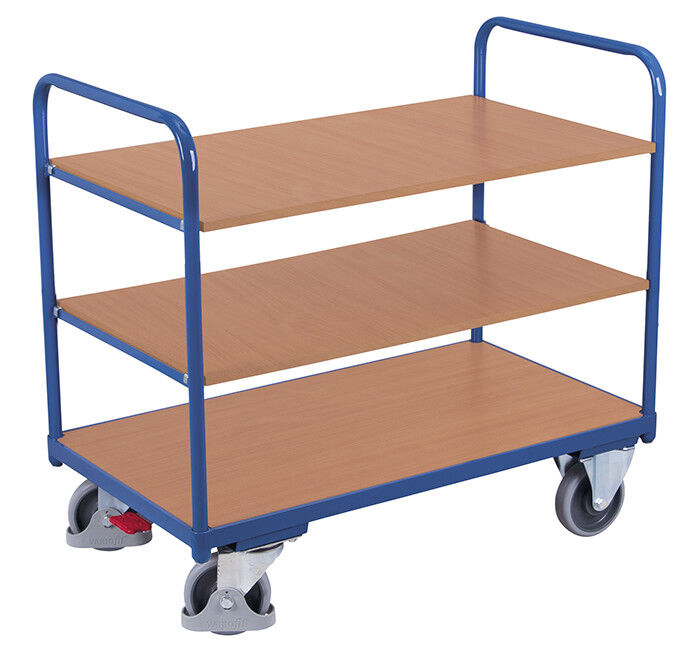 Variofit Etagenwagen RAL 5010 enzianblau 1060 x 700 x 990 mm Produktbild Variofit Etagenwagen RAL 5010 enzianblau 1060 x 700 x 990 mm