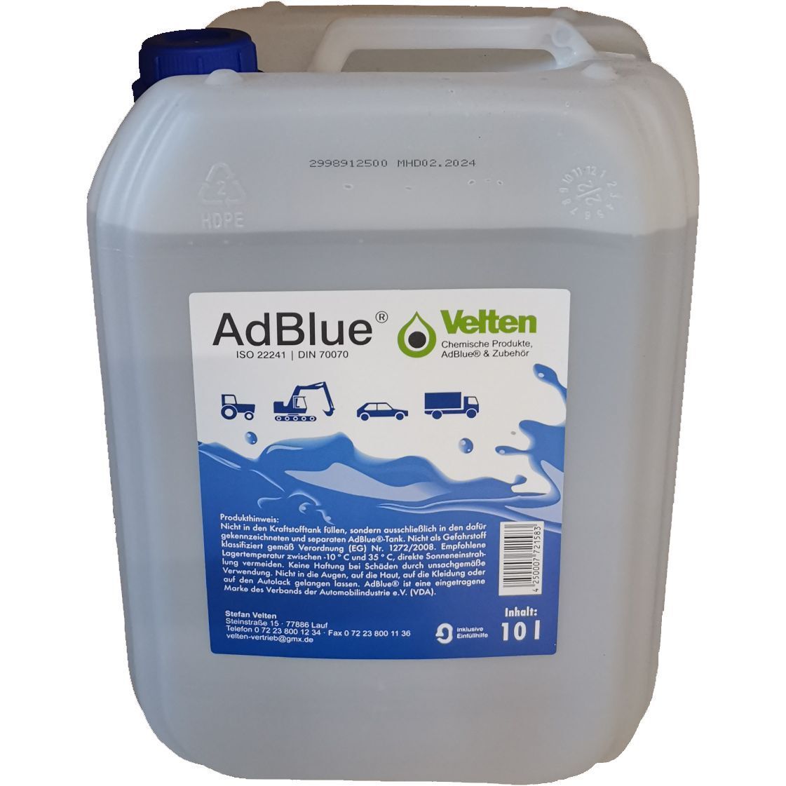 AdBlue Kanister 10 Liter mit Einfüllstutzen Produktbild AdBlue Kanister 10 Liter mit Einfüllstutzen