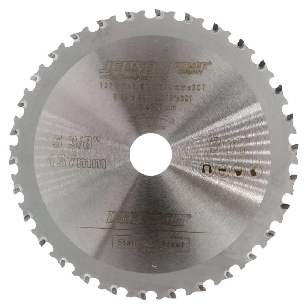 JEPSON Drytech HM-Sägeblatt INOX für Akkumaschinen Durchmesser 137 mm 30 Zähne Produktbild JEPSON Drytech HM-Sägeblatt INOX für Akkumaschinen Durchmesser 137 mm 30 Zähne