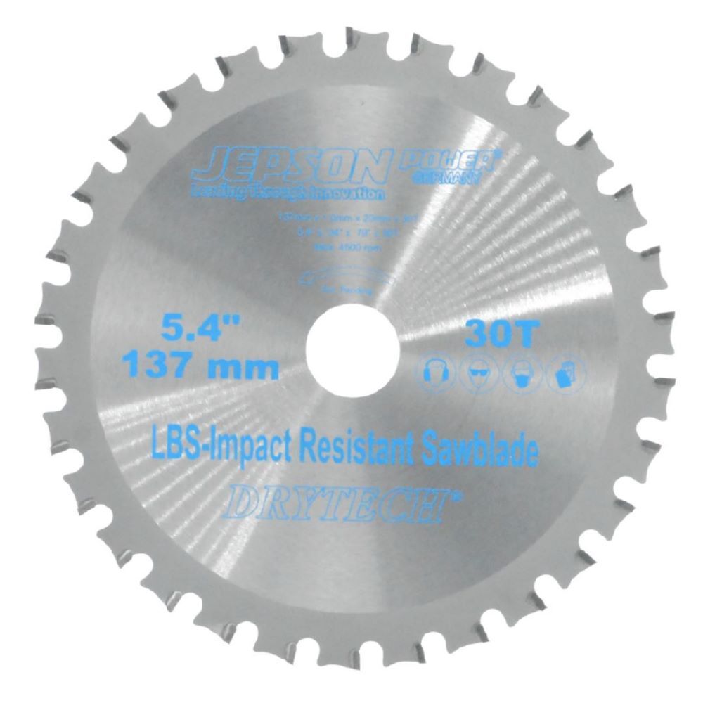 JEPSON Drytech HM-Sägeblatt LBS schockresistent Durchmesser 137 mm 30 Zähne für Stahl Produktbild JEPSON Drytech HM-Sägeblatt LBS schockresistent Durchmesser 137 mm 30 Zähne für Stahl