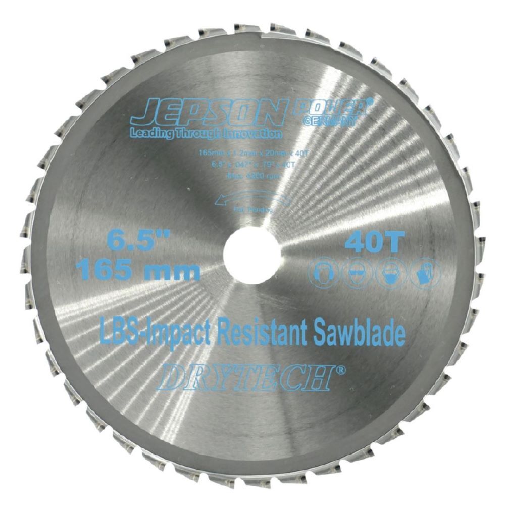 JEPSON Drytech HM-Sägeblatt LBS schockresistent Durchmesser 165 mm 40 Zähne für Stahl Produktbild JEPSON Drytech HM-Sägeblatt LBS schockresistent Durchmesser 165 mm 40 Zähne für Stahl