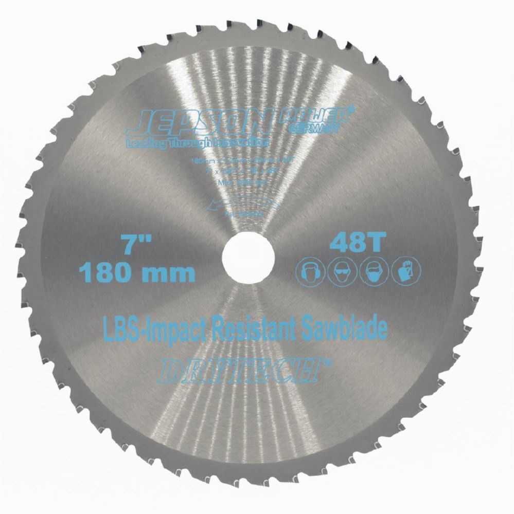 JEPSON Drytech HM-Sägeblatt LBS schockresistent Durchmesser 180 mm 48 Zähne für Stahl Produktbild JEPSON Drytech HM-Sägeblatt LBS schockresistent Durchmesser 180 mm 48 Zähne für Stahl