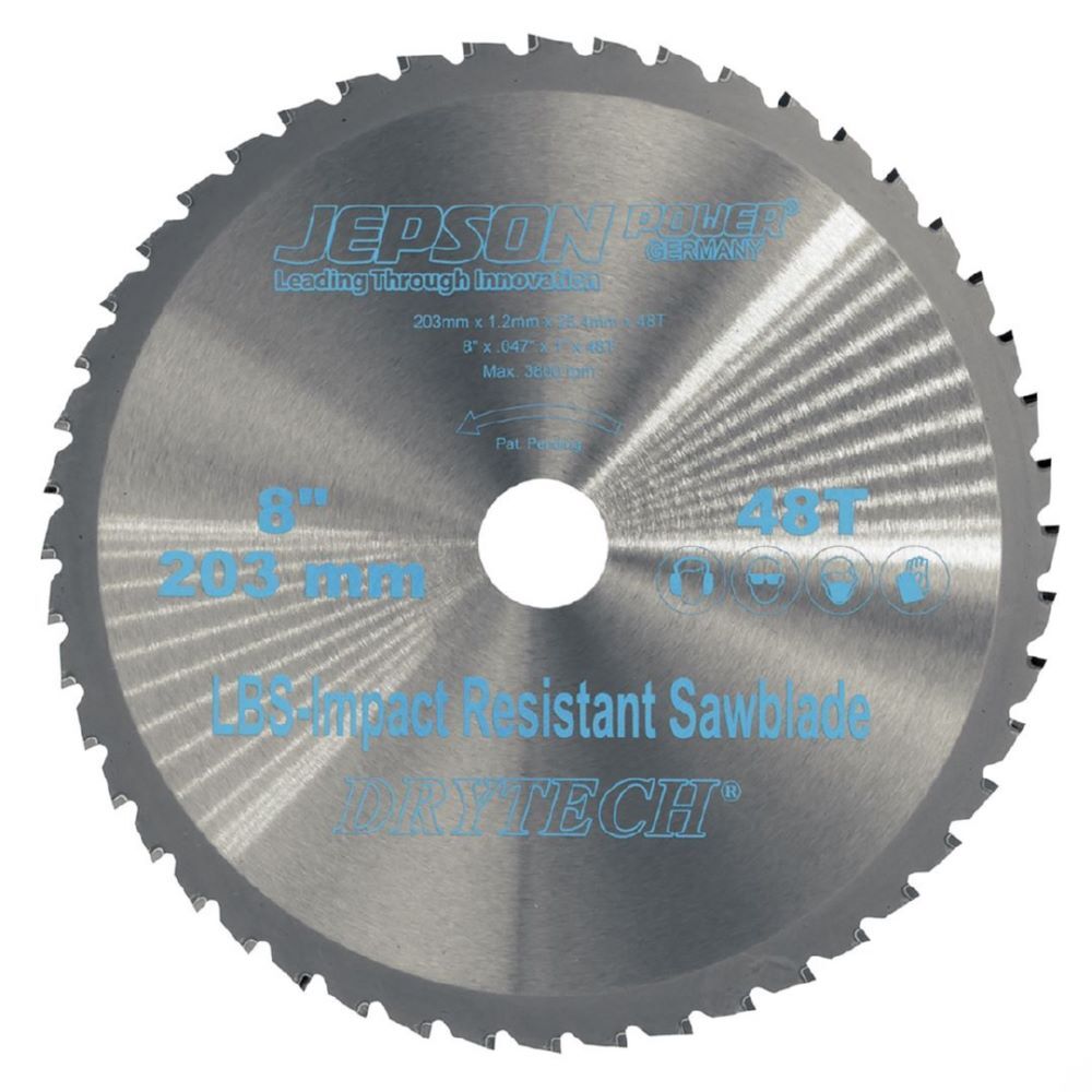 JEPSON Drytech HM-Sägeblatt LBS schockresistent d 203 mm / 48Z für Stahl (dünnwandig) Produktbild JEPSON Drytech HM-Sägeblatt LBS schockresistent d 203 mm / 48Z für Stahl (dünnwandig)