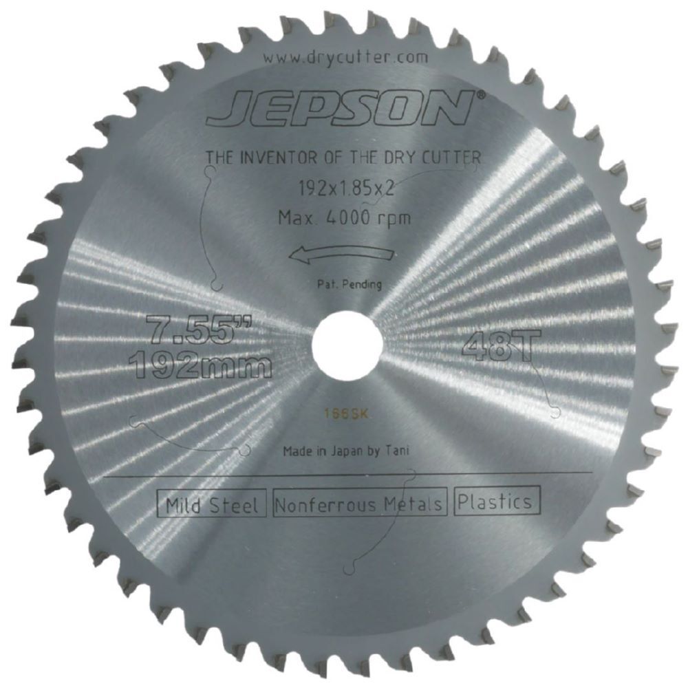 JEPSON Drytech HM-Sägeblatt Durchmesser 192 mm 48 Zähne für Stahl dünnwandig Produktbild JEPSON Drytech HM-Sägeblatt Durchmesser 192 mm 48 Zähne für Stahl dünnwandig