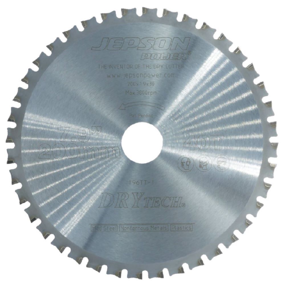 JEPSON Drytech HM-Sägeblatt Durchmesser 200 mm 40 Zähne für Stahl Produktbild JEPSON Drytech HM-Sägeblatt Durchmesser 200 mm 40 Zähne für Stahl