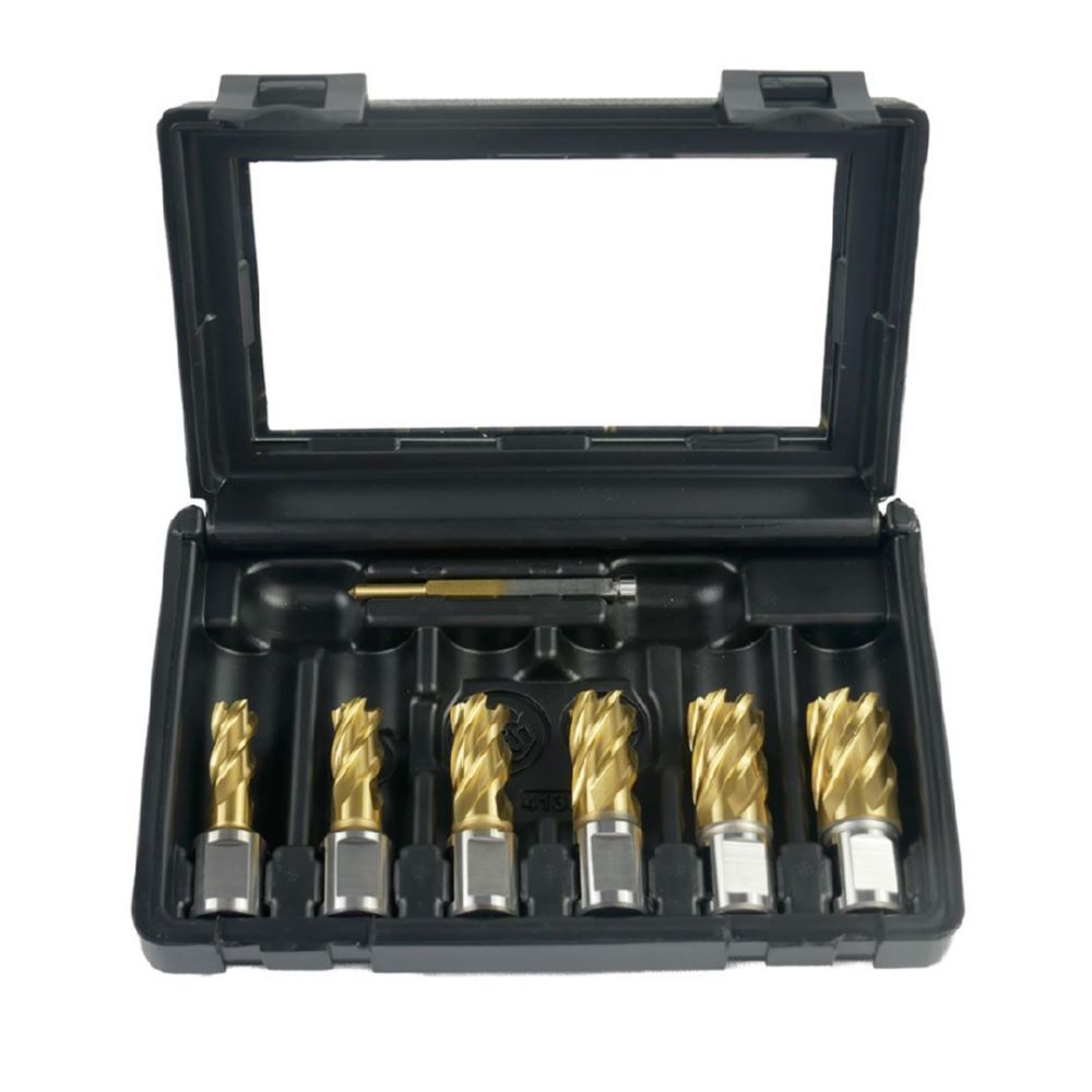JEPSON GOLDFINGER Kernbohrerset TiN-beschichtet 30 mm Durchmesser 12,14,16,18,20,22 Produktbild JEPSON GOLDFINGER Kernbohrerset TiN-beschichtet 30 mm Durchmesser 12,14,16,18,20,22