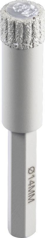 Klingspor DB 600 F Bohrkronen, 14 mm 1 Segmente 10 mm, geschlossener Rand 1/4" Bit, sechsk Produktbild Klingspor DB 600 F Bohrkronen, 14 mm 1 Segmente 10 mm, geschlossener Rand 1/4" Bit, sechsk