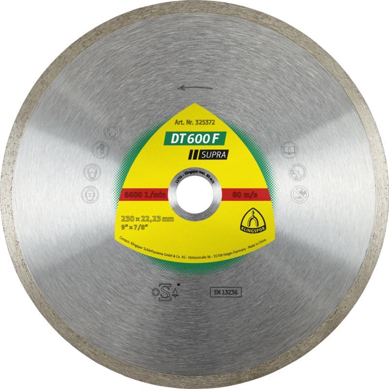 Klingspor DT 600 F Diamanttrennscheiben, 230 x 1,9 x 22,23 mm 1,9 x 7 mm, geschlossener Ra Produktbild Klingspor DT 600 F Diamanttrennscheiben, 230 x 1,9 x 22,23 mm 1,9 x 7 mm, geschlossener Ra