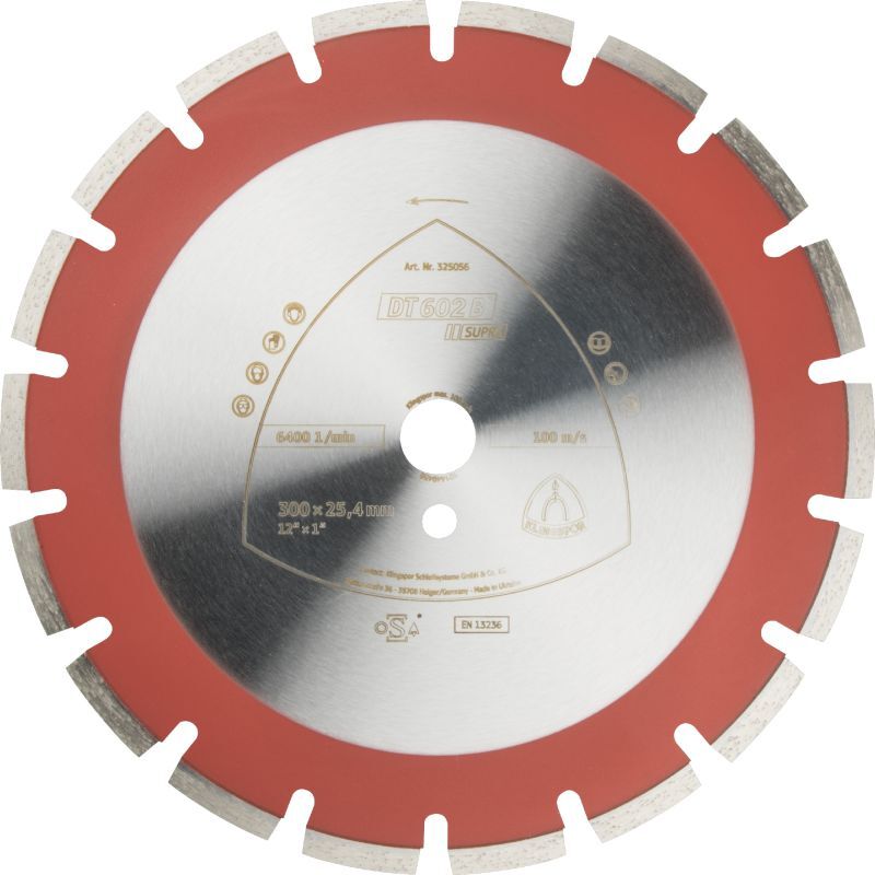 Klingspor DT 602 B Diamanttrennscheiben, 500 x 3,7 x 25,4 mm 30 Segmente 40 x 3,7 x 9 mm, Produktbild Klingspor DT 602 B Diamanttrennscheiben, 500 x 3,7 x 25,4 mm 30 Segmente 40 x 3,7 x 9 mm,