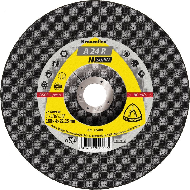Klingspor A 24 R Schruppscheiben, 100 x 6 x 16 mm gekröpft Klingspor A 24 R Schruppscheiben, 100 x 6 x 16 mm gekröpft