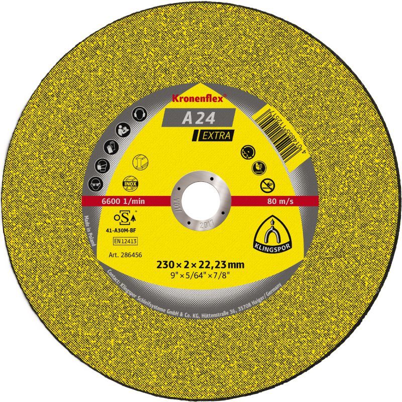 Klingspor A 24 EX Trennscheiben, 125 x 3,2 x 22,23 mm gekröpft Klingspor A 24 EX Trennscheiben, 125 x 3,2 x 22,23 mm gekröpft