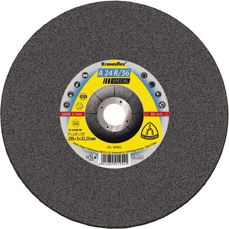 Klingspor A 24 R 36 Trennscheiben, 115 x 2,5 x 22,23 mm gekröpft Produktbild Klingspor A 24 R 36 Trennscheiben, 115 x 2,5 x 22,23 mm gekröpft