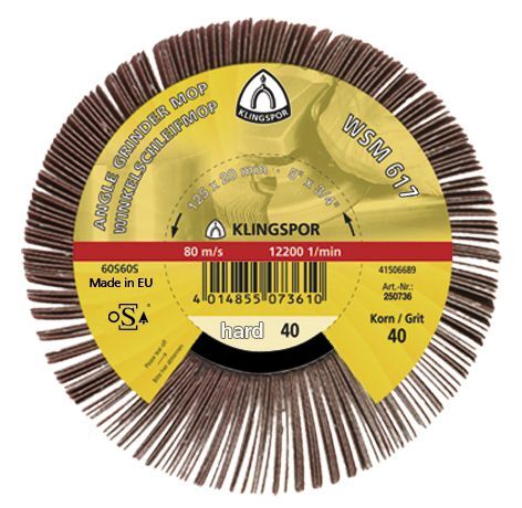 Klingspor WSM 617 Schleifmopräder CS 310 XF, 115 x 20 mm Korn 40 Gewinde M 14 Produktbild Klingspor WSM 617 Schleifmopräder CS 310 XF, 115 x 20 mm Korn 40 Gewinde M 14