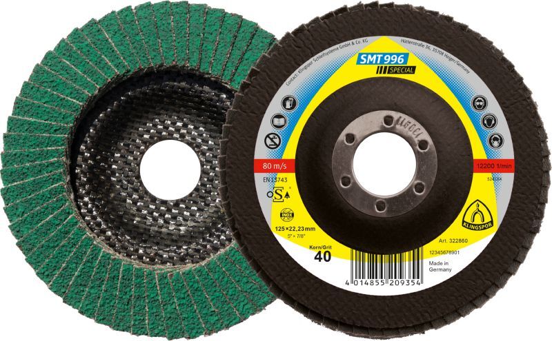 Klingspor SMT 996 Schleifmopteller Multibindung Keramik, 115 x 22,23 mm Korn 40 gewölbt Produktbild Klingspor SMT 996 Schleifmopteller Multibindung Keramik, 115 x 22,23 mm Korn 40 gewölbt