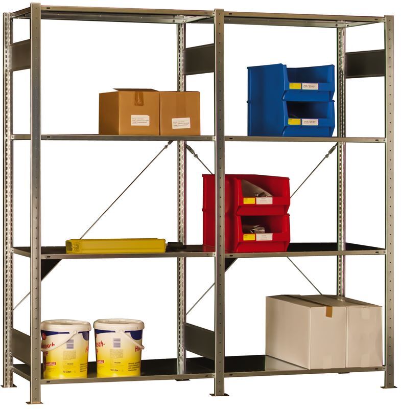 KLW Anbau-Steckregal verzinkt 2000 x 1054 x 534 mm 4 Fachböden Produktbild KLW Anbau-Steckregal verzinkt 2000 x 1054 x 534 mm 4 Fachböden