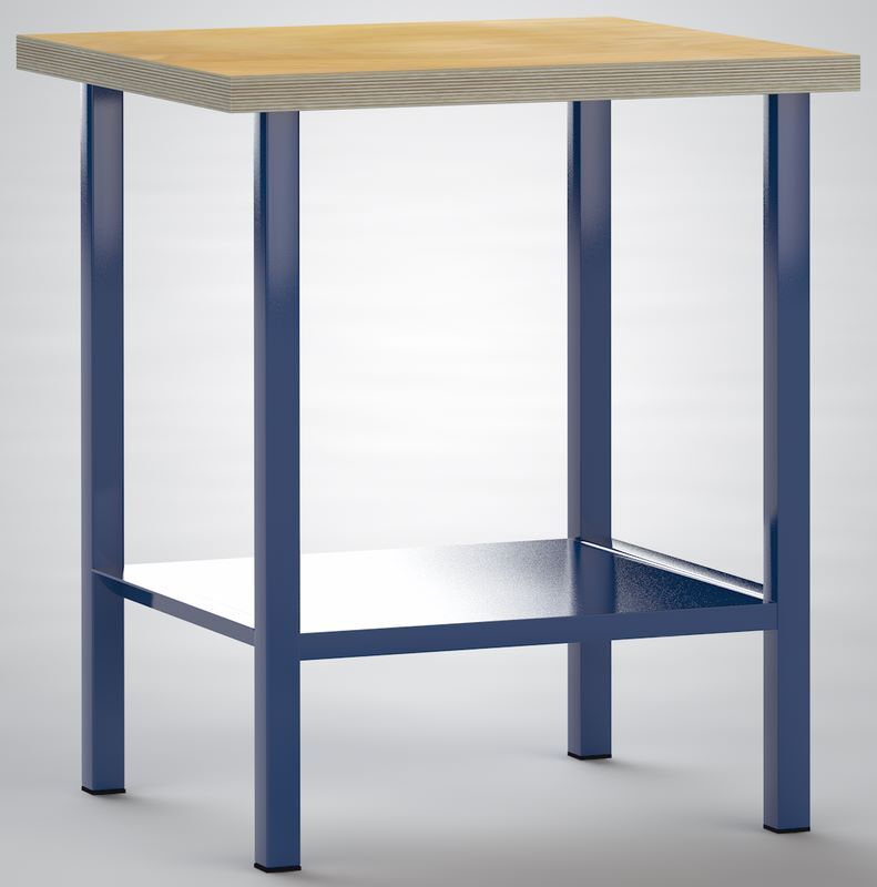 Produktbild KLW Ergo Standard Werkbank mit Stahlblechablage 750 x 700 x 900 mm