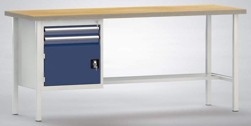 Produktbild KLW Ergo Standard Werkbank 2 Schubladen 1 Tür 2000 x 700 x 900 mm