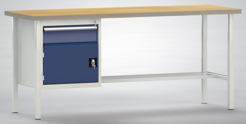 Produktbild KLW Ergo Standard Werkbank 1 Tür 1 Schublade 2000 x 700 x 900 mm