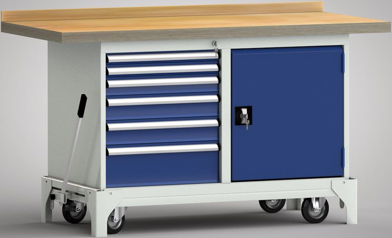 KLW Profi-Werkbank 1500 x 700 x 871 mm fahrbare Produktbild KLW Profi-Werkbank 1500 x 700 x 871 mm fahrbare